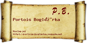 Portois Boglárka névjegykártya